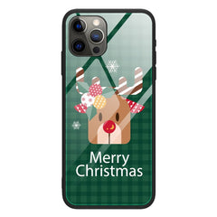 iPhone 15 Pro Jule Cover m. Glasbagside - Merry Christmas - Rensdyr