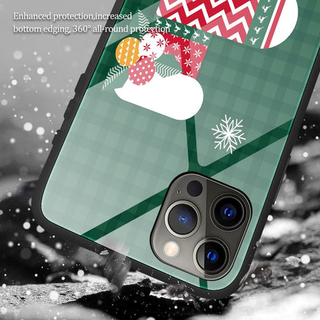 iPhone 15 Pro Jule Cover m. Glasbagside - Merry Christmas - Rensdyr