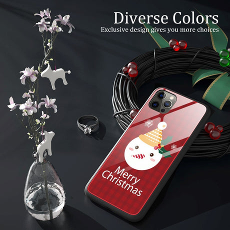 iPhone 15 Pro Jule Cover m. Glasbagside - Merry Christmas - Snemand