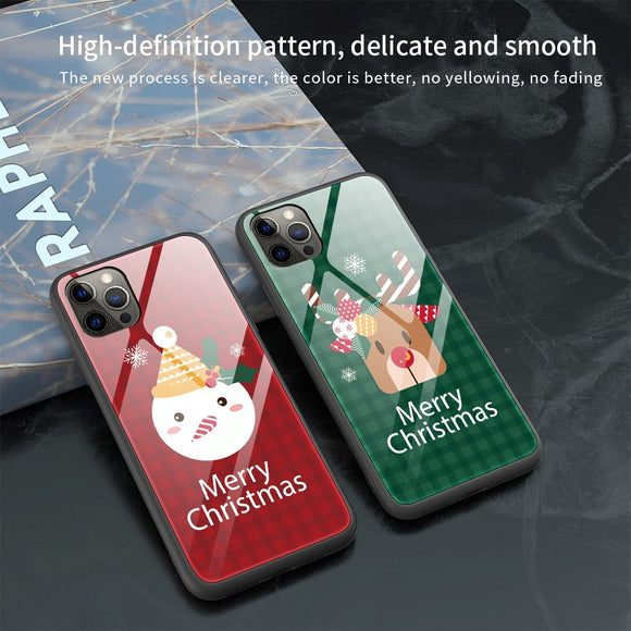 iPhone 15 Pro Jule Cover m. Glasbagside - Merry Christmas - Snemand