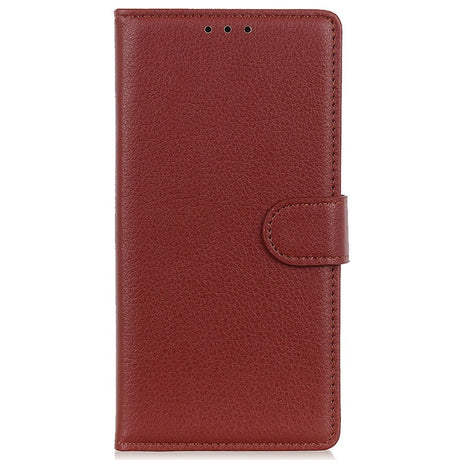 Xiaomi 14 Pro Litchi Læder Cover m. Pung - Brun