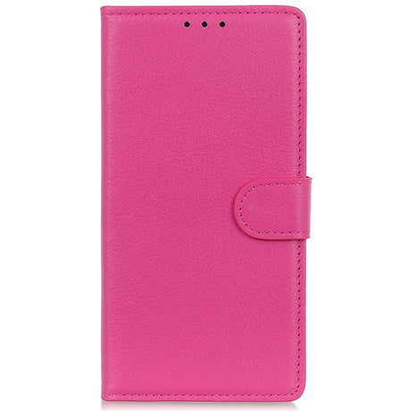 Xiaomi 14 Pro Litchi Læder Cover m. Pung - Lyserød