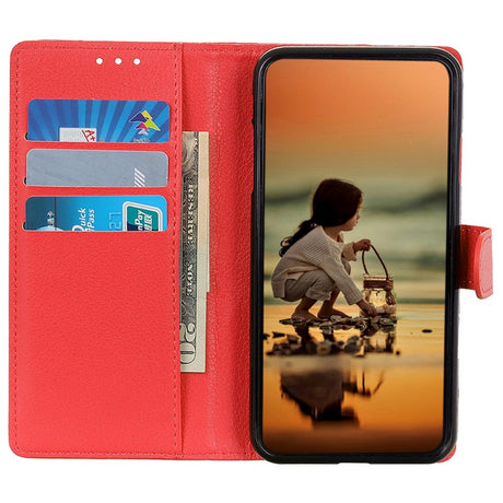 Xiaomi 14 Pro Litchi Læder Cover m. Pung - Rød
