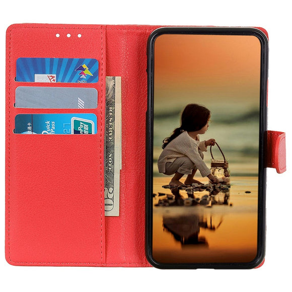 Xiaomi 14 Pro Litchi Læder Cover m. Pung - Rød