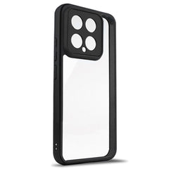 Xiaomi 14 Hybrid Plastik Cover  - Gennemsigtig / Sort