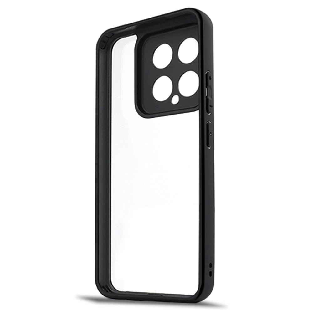 Xiaomi 14 Hybrid Plastik Cover  - Gennemsigtig / Sort