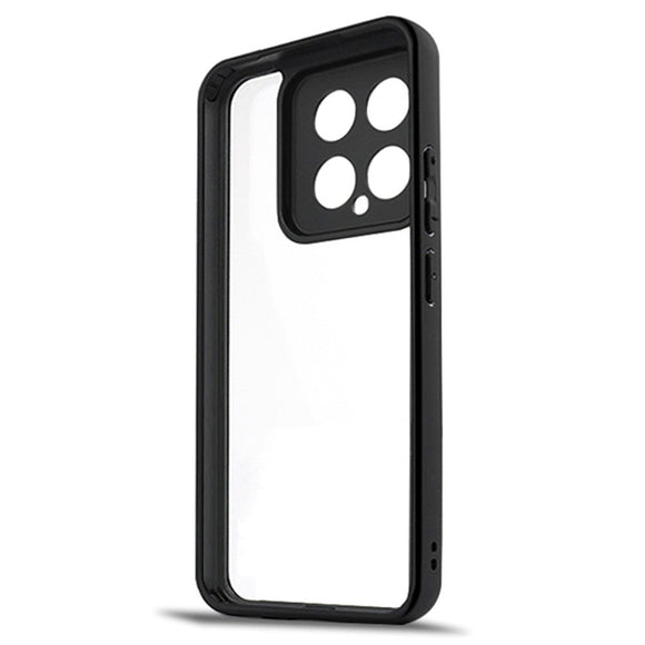 Xiaomi 14 Hybrid Plastik Cover  - Gennemsigtig / Sort