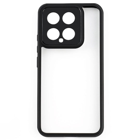 Xiaomi 14 Hybrid Plastik Cover  - Gennemsigtig / Sort