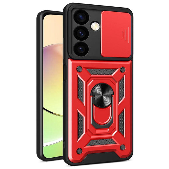 Samsung Galaxy S24 Håndværker Cover m. Magnetisk Kickstand & Cam Slider - Rød