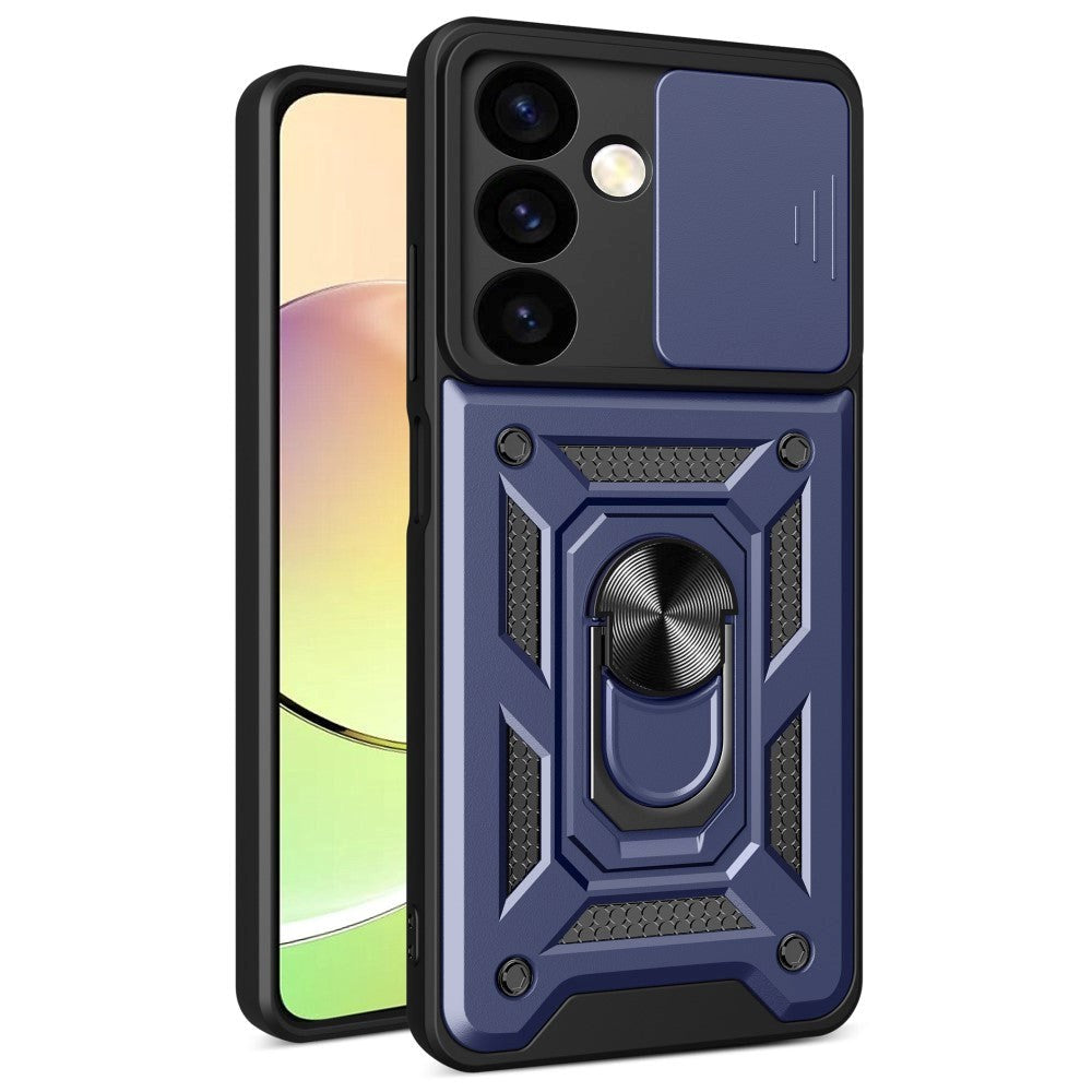 Samsung Galaxy S24 Håndværker Cover m. Magnetisk Kickstand & Cam Slider - Blå