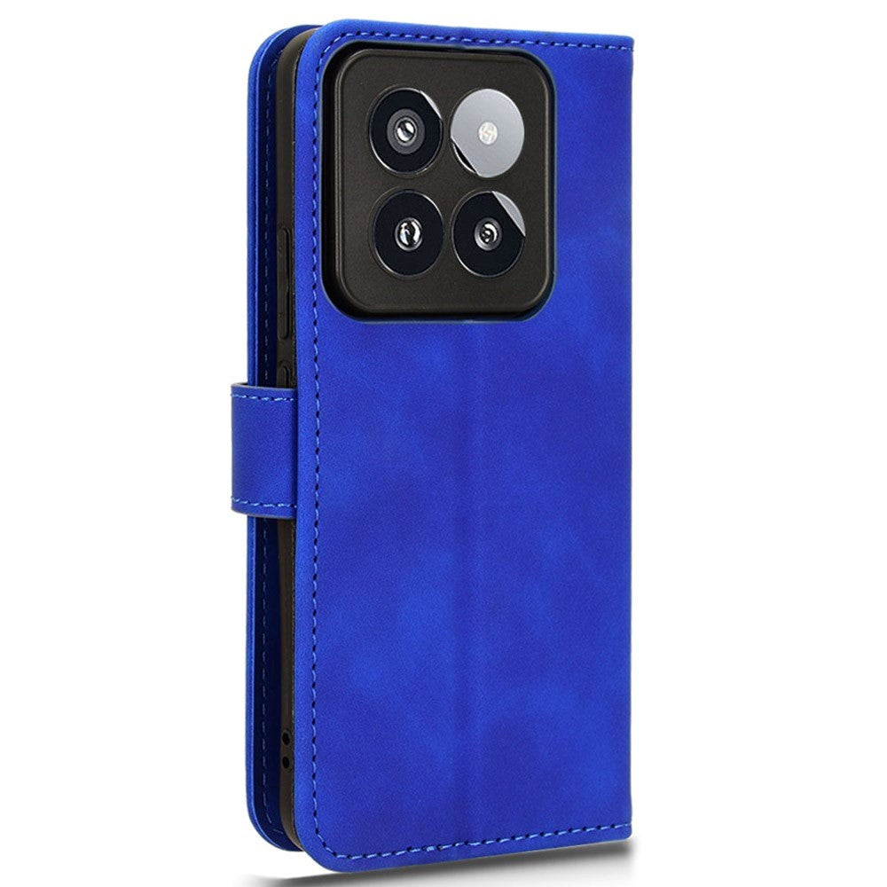 Xiaomi 14 Pro Læder Cover m. Kortholder & Ståfunktion - Blå
