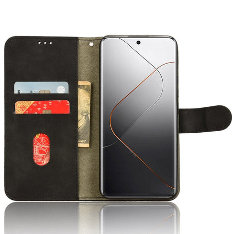 Xiaomi 14 Pro Læder Cover m. Kortholder & Ståfunktion - Sort