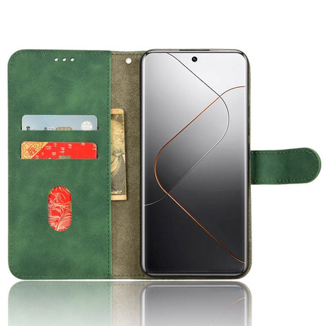 Xiaomi 14 Pro Læder Cover m. Kortholder & Ståfunktion - Grøn
