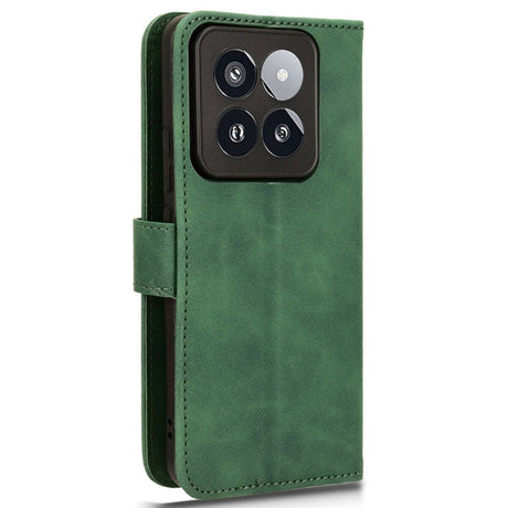 Xiaomi 14 Pro Læder Cover m. Kortholder & Ståfunktion - Grøn