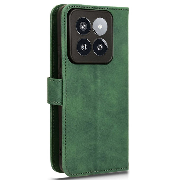 Xiaomi 14 Pro Læder Cover m. Kortholder & Ståfunktion - Grøn
