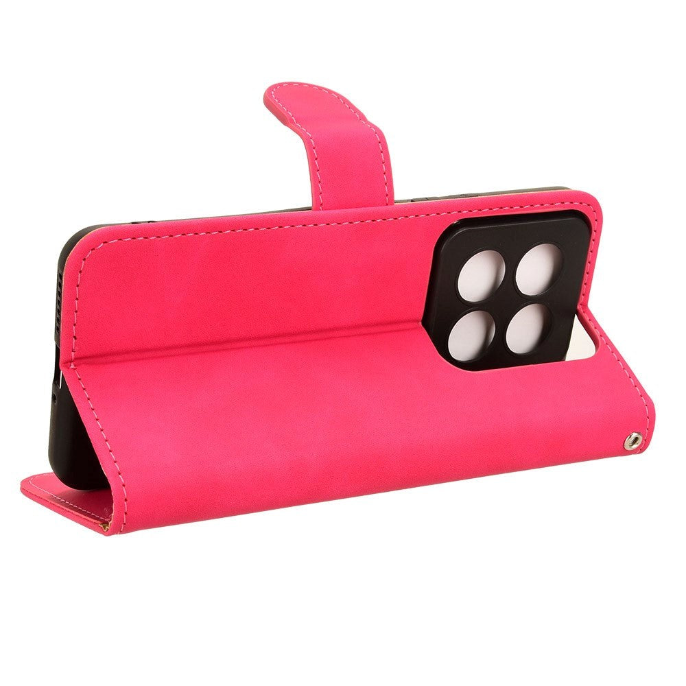 Xiaomi 14 Pro Læder Cover m. Kortholder & Ståfunktion - Pink