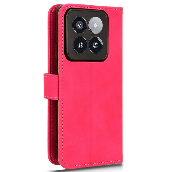 Xiaomi 14 Pro Læder Cover m. Kortholder & Ståfunktion - Pink