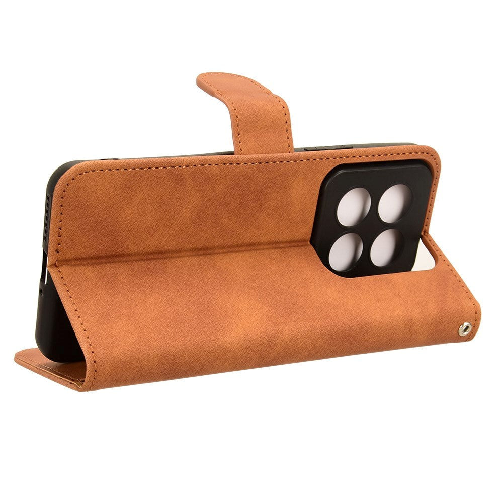 Xiaomi 14 Pro Læder Cover m. Kortholder & Ståfunktion - Brun