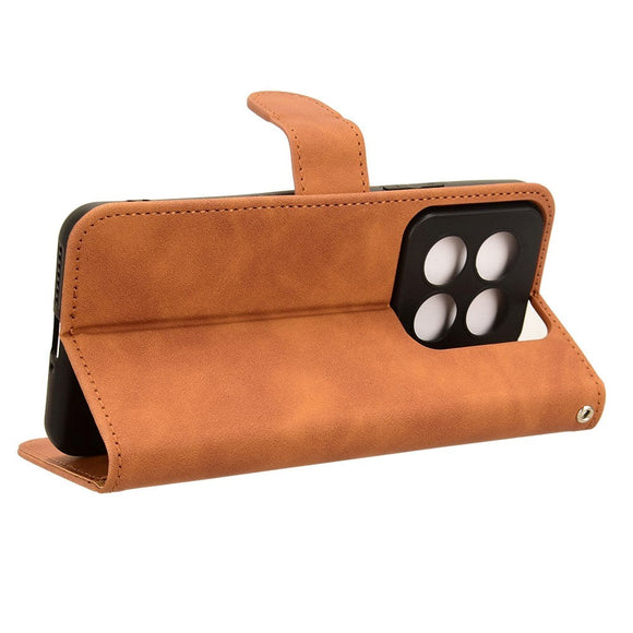 Xiaomi 14 Pro Læder Cover m. Kortholder & Ståfunktion - Brun