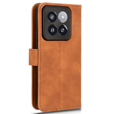 Xiaomi 14 Pro Læder Cover m. Kortholder & Ståfunktion - Brun