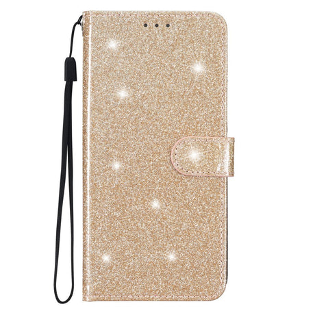 Samsung Galaxy S24+ (Plus) Læder Cover m. Pung & Strop - Glimmer - Guld