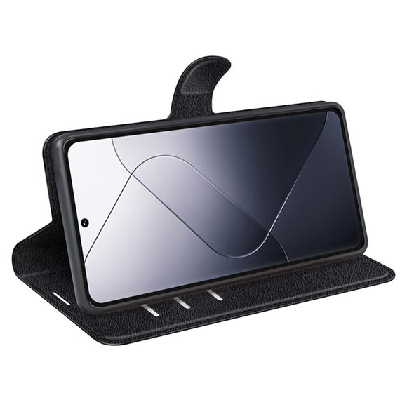 Xiaomi 14 Pro Kunstlæder Cover m. Kortholder & Ståfunktion - Sort