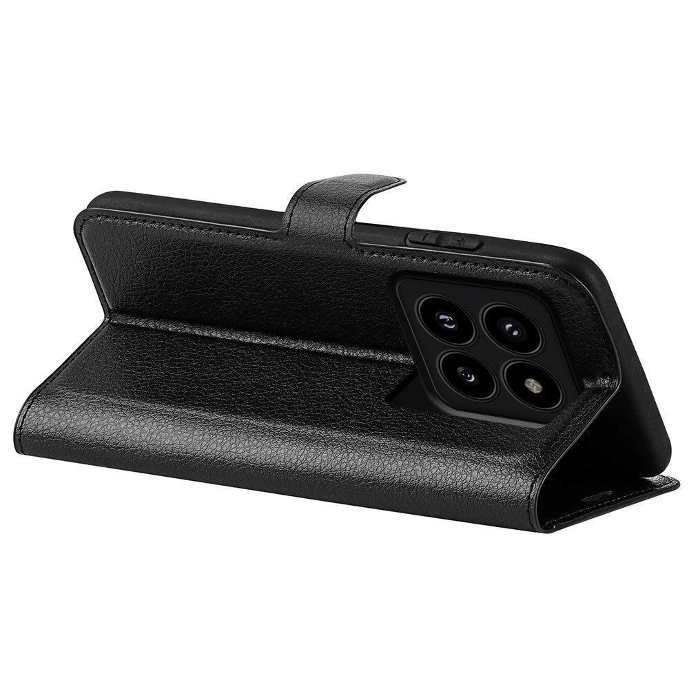 Xiaomi 14 Pro Kunstlæder Cover m. Kortholder & Ståfunktion - Sort