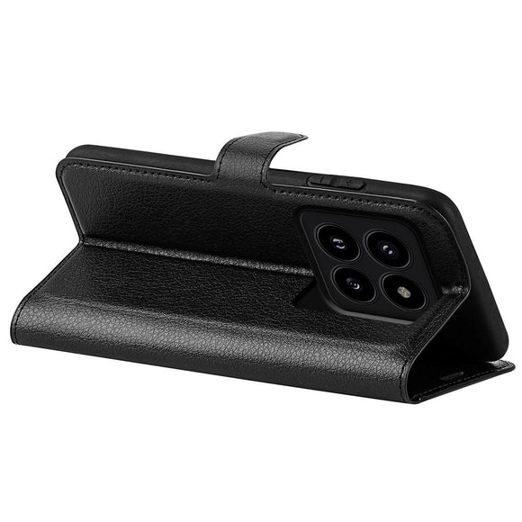 Xiaomi 14 Pro Kunstlæder Cover m. Kortholder & Ståfunktion - Sort