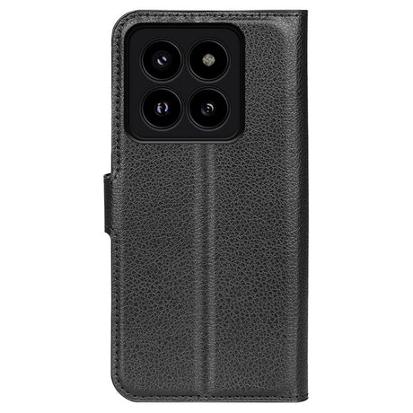 Xiaomi 14 Pro Kunstlæder Cover m. Kortholder & Ståfunktion - Sort