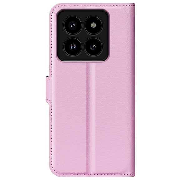 Xiaomi 14 Pro Kunstlæder Cover m. Kortholder & Ståfunktion - Lyserød
