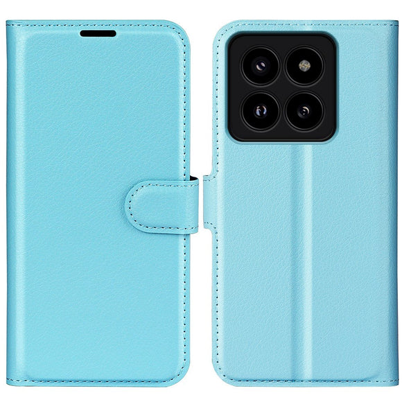 Xiaomi 14 Pro Kunstlæder Cover m. Kortholder & Ståfunktion - Lyseblå