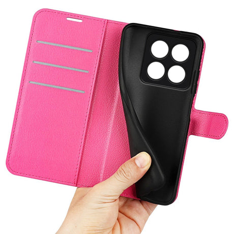 Xiaomi 14 Pro Kunstlæder Cover m. Kortholder & Ståfunktion - Pink
