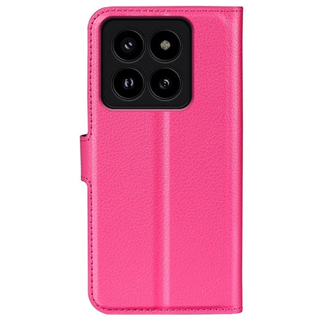 Xiaomi 14 Pro Kunstlæder Cover m. Kortholder & Ståfunktion - Pink