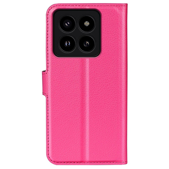 Xiaomi 14 Pro Kunstlæder Cover m. Kortholder & Ståfunktion - Pink