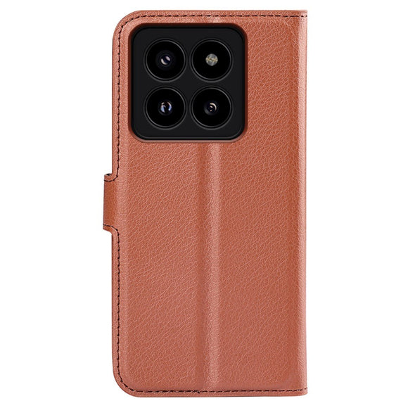 Xiaomi 14 Pro Kunstlæder Cover m. Kortholder & Ståfunktion - Brun