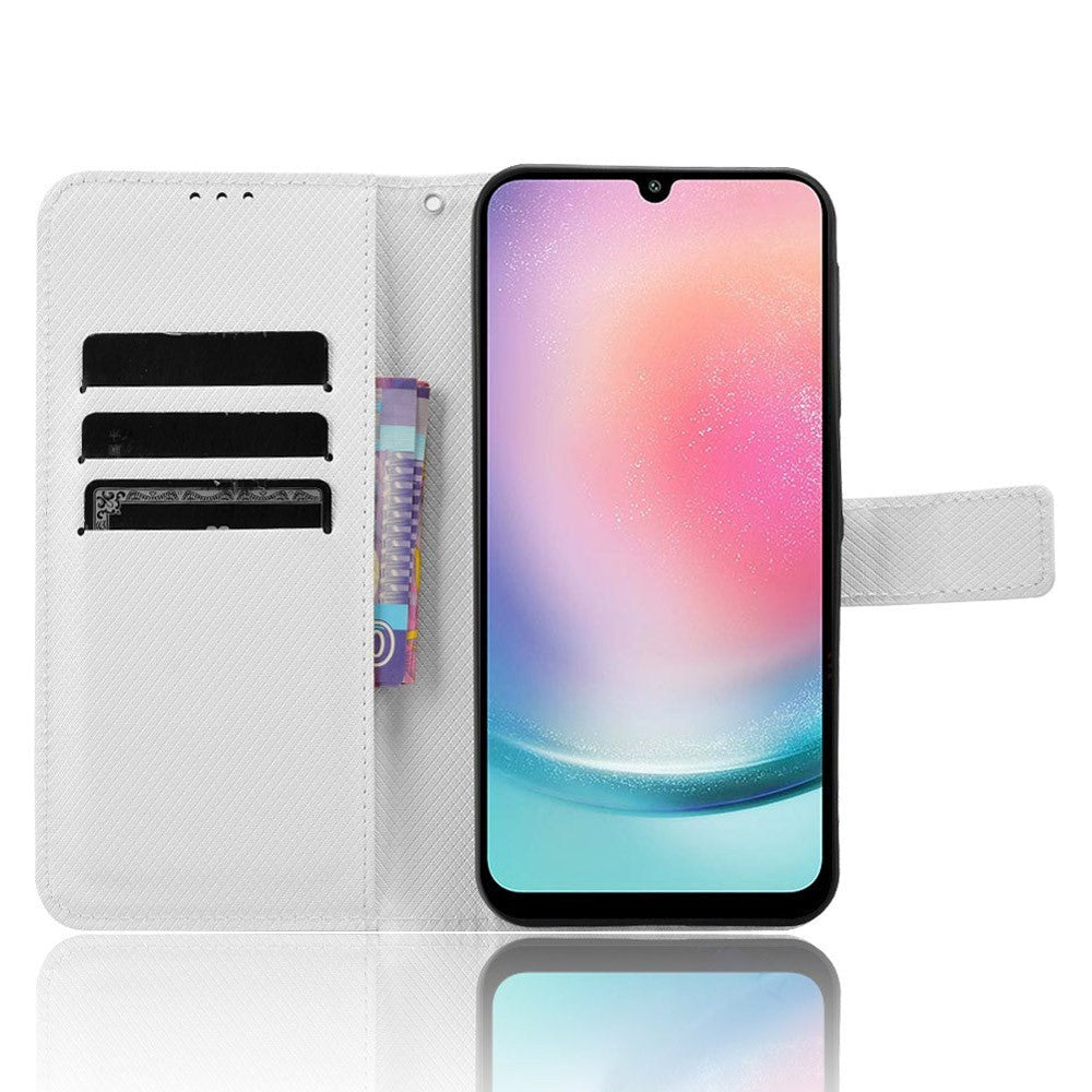 Samsung Galaxy A25 (5G) Læder Cover m. Strop & Tekstur - Hvid
