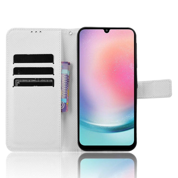 Samsung Galaxy A25 (5G) Læder Cover m. Strop & Tekstur - Hvid
