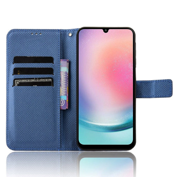 Samsung Galaxy A25 (5G) Læder Cover m. Strop & Tekstur - Blå
