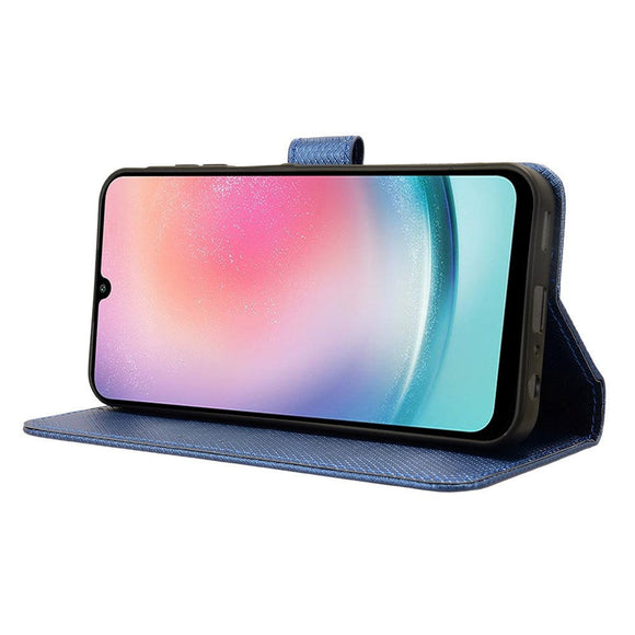 Samsung Galaxy A25 (5G) Læder Cover m. Strop & Tekstur - Blå
