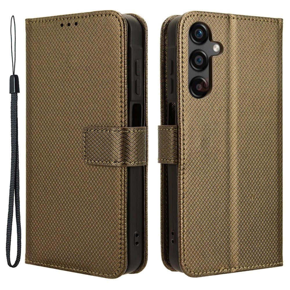 Samsung Galaxy A25 (5G) Læder Cover m. Strop & Tekstur - Brun