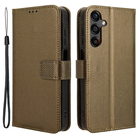 Samsung Galaxy A25 (5G) Læder Cover m. Strop & Tekstur - Brun