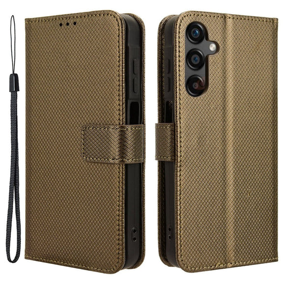 Samsung Galaxy A25 (5G) Læder Cover m. Strop & Tekstur - Brun