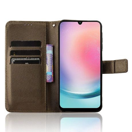 Samsung Galaxy A25 (5G) Læder Cover m. Strop & Tekstur - Brun