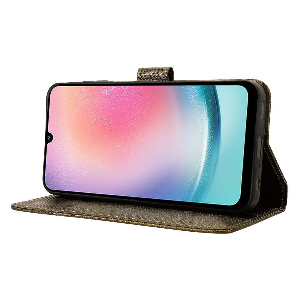 Samsung Galaxy A25 (5G) Læder Cover m. Strop & Tekstur - Brun