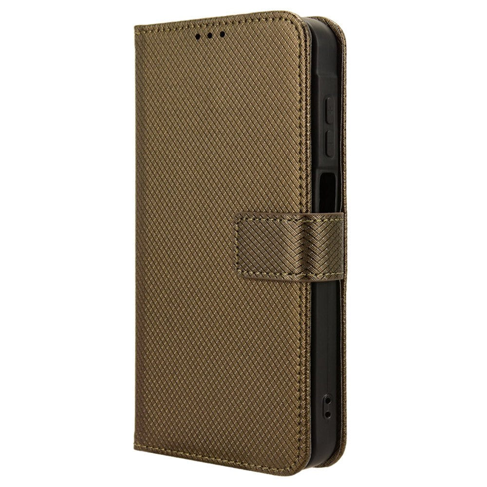 Samsung Galaxy A25 (5G) Læder Cover m. Strop & Tekstur - Brun