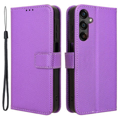 Samsung Galaxy A25 (5G) Læder Cover m. Strop & Tekstur - Lilla