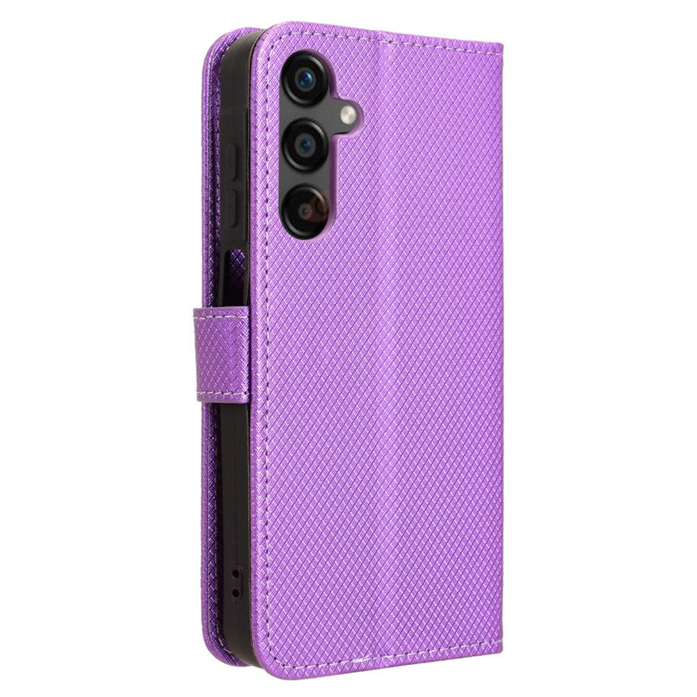 Samsung Galaxy A25 (5G) Læder Cover m. Strop & Tekstur - Lilla