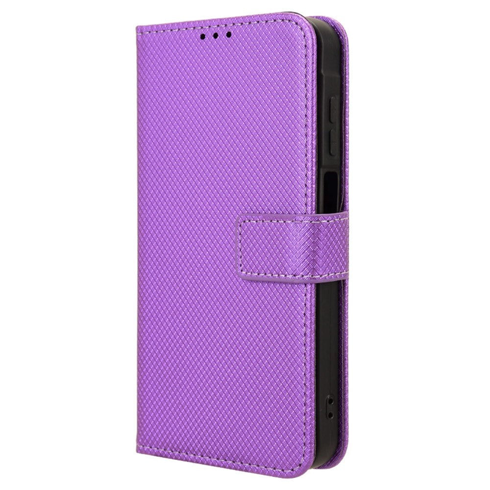 Samsung Galaxy A25 (5G) Læder Cover m. Strop & Tekstur - Lilla
