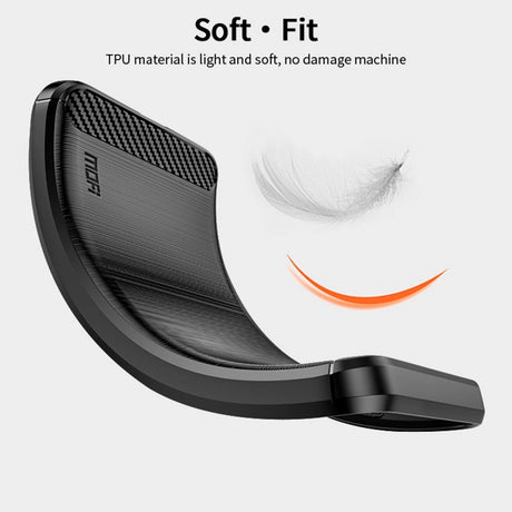 Xiaomi 14 Mofi Brushed Carbon Fiber Fleksibelt Plastik Cover - Rød