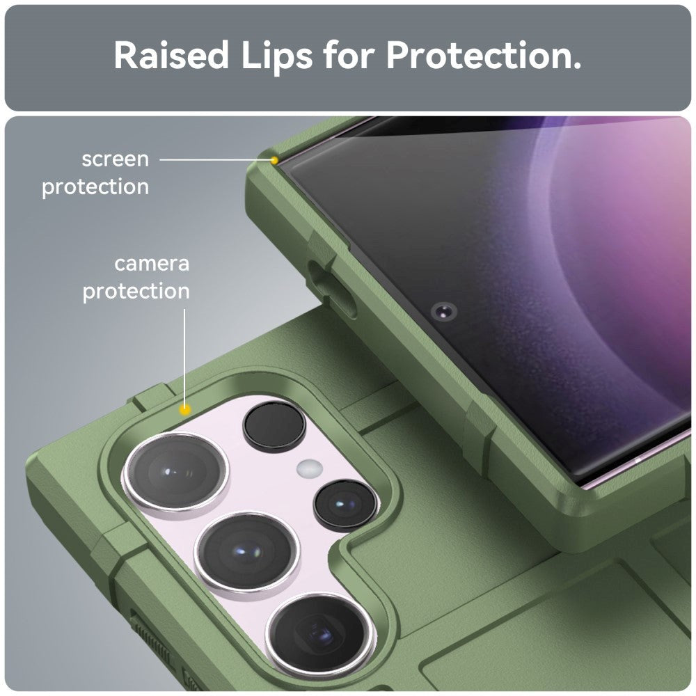 Samsung Galaxy S24 Ultra Rugged Shield Series Håndværker Cover - Grøn